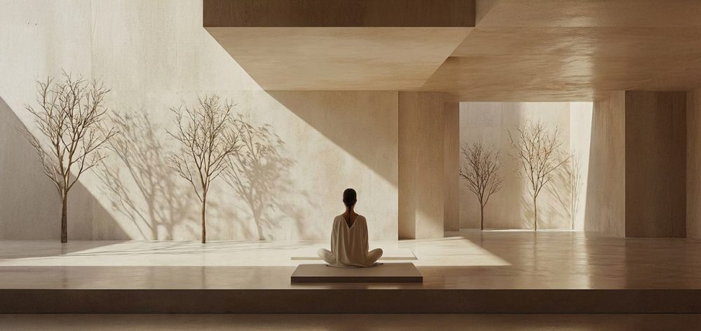 A woman holding her head experiencing brain fog and emotional perimenopause symptoms.